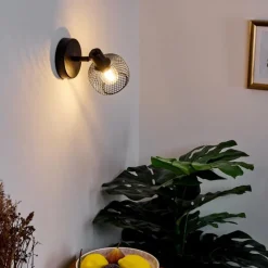 hofstein Applique murale Pipisu Noir, 1 lumière