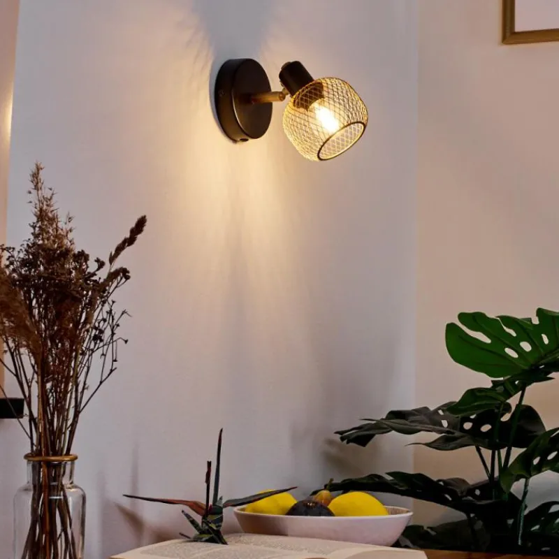 Lampes Dorées-hofstein Applique murale Pipisu Or, Laiton, Noir, 1 lumière