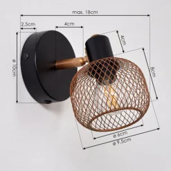 Lampes Dorées-hofstein Applique murale Pipisu Or, Laiton, Noir, 1 lumière