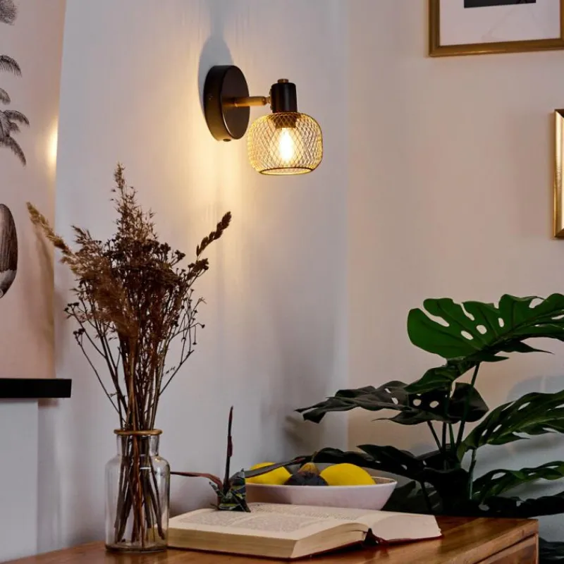 Lampes Dorées-hofstein Applique murale Pipisu Or, Laiton, Noir, 1 lumière