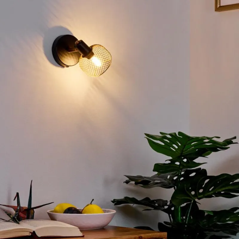 Lampes Dorées-hofstein Applique murale Pipisu Or, Laiton, Noir, 1 lumière