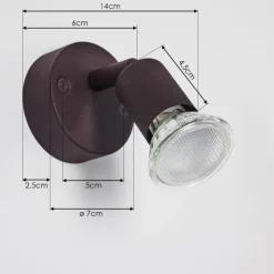 Lampes Vintages & Rétros-hofstein Applique murale Planes LED Rouille, 1 lumière