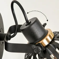 hofstein Applique murale Pocho Laiton, Noir, 1 lumière* Spots Et Projecteurs