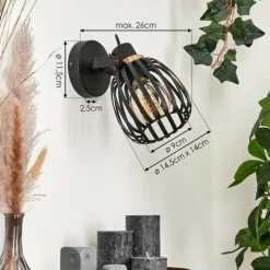 hofstein Applique murale Pocho Laiton, Noir, 1 lumière* Spots Et Projecteurs