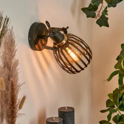 hofstein Applique murale Pocho Laiton, Noir, 1 lumière* Spots Et Projecteurs