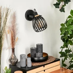 hofstein Applique murale Pocho Laiton, Noir, 1 lumière* Spots Et Projecteurs