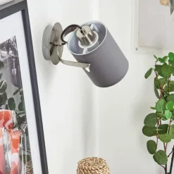 Lampes En Tissu-hofstein Applique murale Puelches Nickel mat, Noir, 1 lumière