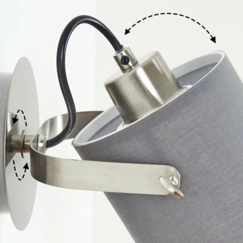 Lampes En Tissu-hofstein Applique murale Puelches Nickel mat, Noir, 1 lumière