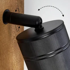 Lampes Vintages & Rétros-hofstein Applique murale Raccuia Bois foncé, Noir, 1 lumière