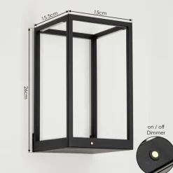 Lampes Industrielles-hofstein Applique murale Ranquille LED Noir, Blanc, 2 lumières