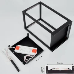 Lampes Industrielles-hofstein Applique murale Ranquille LED Noir, Blanc, 2 lumières