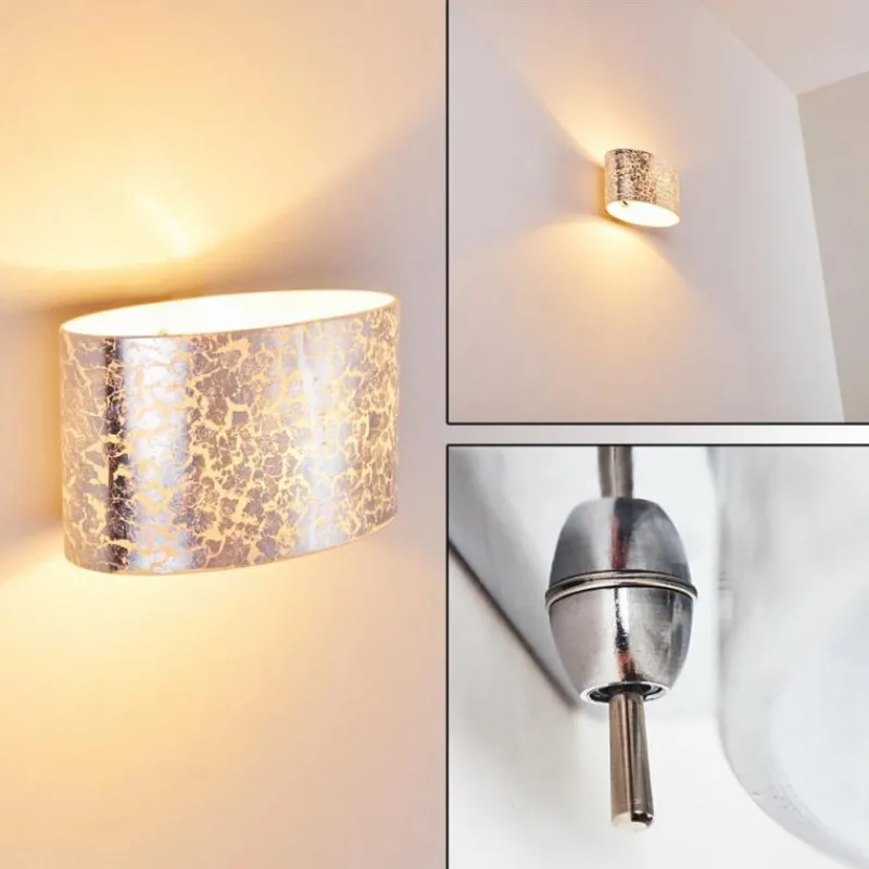 hofstein Applique murale Rapar Chrome, Argenté, 1 lumière