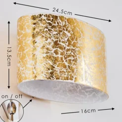 hofstein Applique murale Rapar Chrome, Or, 1 lumière