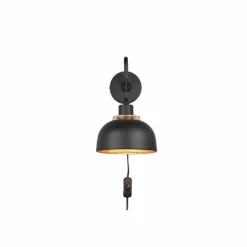 Lampes Dorées-Luminaires Reality Applique murale Reality Punch Noir, 1 lumière