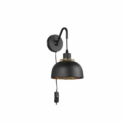 Lampes Dorées-Luminaires Reality Applique murale Reality Punch Noir, 1 lumière