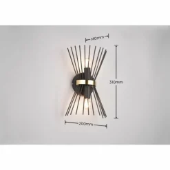 Lampes Dorées-Luminaires Reality Applique murale Reality ROD Or, Noir, 2 lumières