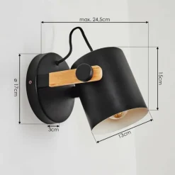 Luminaires Scandinaves-hofstein Applique murale Rebbenas Écru, Noir, 1 lumière