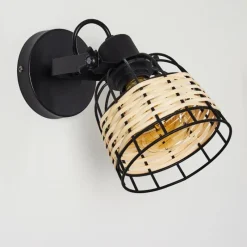 hofstein Applique murale Recinto Bois foncé, Noir, 1 lumière