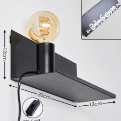 hofstein Applique murale Reftele Noir, 1 lumière