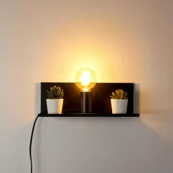 hofstein Applique murale Reftele Noir, 1 lumière