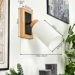 hofstein Applique murale Represita Chrome, Écru, Noir, 1 lumière