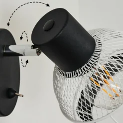 Lampes Vintages & Rétros-hofstein Applique murale Revsbotn Chrome, Noir, 1 lumière