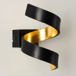 Lampes Dorées-hofstein Applique murale Rezat LED Noir doré, 1 lumière