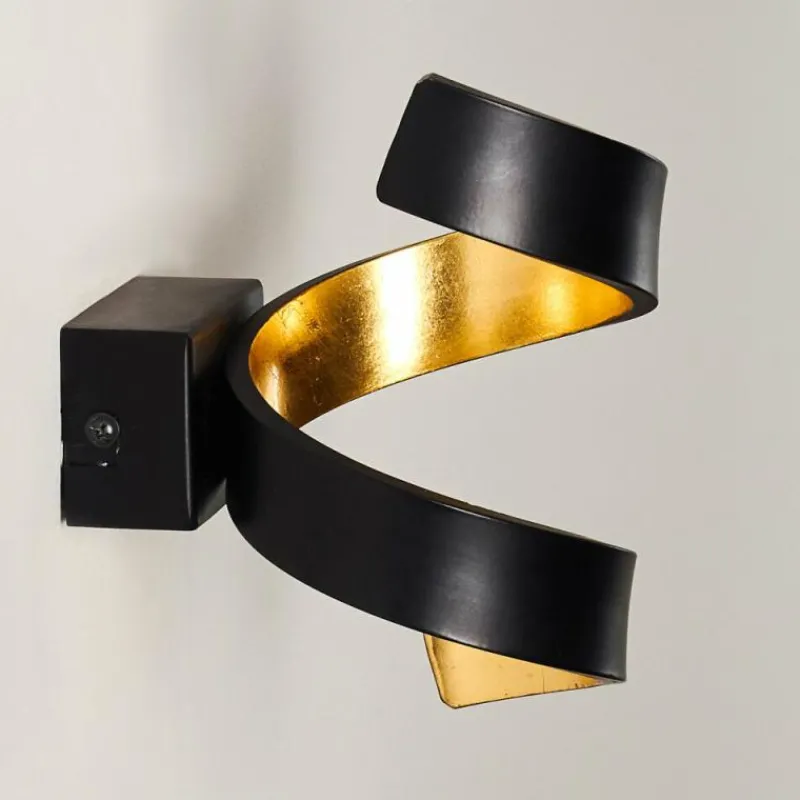 Lampes Dorées-hofstein Applique murale Rezat LED Noir doré, 1 lumière