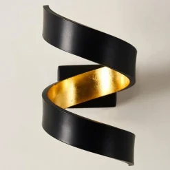 Lampes Dorées-hofstein Applique murale Rezat LED Noir doré, 1 lumière