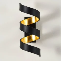 Lampes Art Déco-hofstein Applique murale Rezat LED Noir doré, 1 lumière