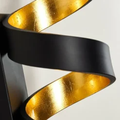 Lampes Art Déco-hofstein Applique murale Rezat LED Noir doré, 1 lumière