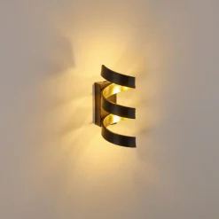 Lampes Art Déco-hofstein Applique murale Rezat LED Noir doré, 1 lumière