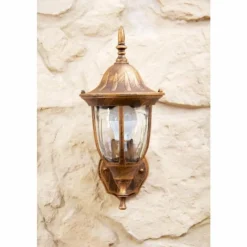 Luminaires Rustiques-hofstein Applique murale Ribadeo UP Brun doré, 1 lumière