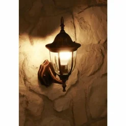 Luminaires Rustiques-hofstein Applique murale Ribadeo UP Brun doré, 1 lumière