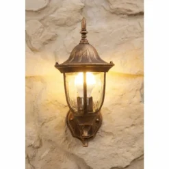 Luminaires Rustiques-hofstein Applique murale Ribadeo UP Brun doré, 1 lumière