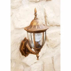 Luminaires Rustiques-hofstein Applique murale Ribadeo UP Brun doré, 1 lumière