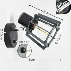 hofstein Applique murale Rieti Noir, 1 lumière* Appliques