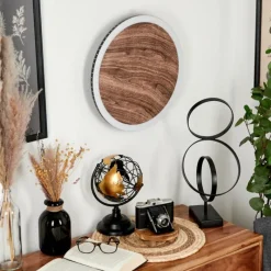 hofstein Applique murale Rocha LED Brun, Couleur bois, Noir, 1 lumière