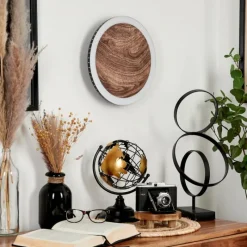 hofstein Applique murale Rocha LED Brun, Couleur bois, Noir, 1 lumière