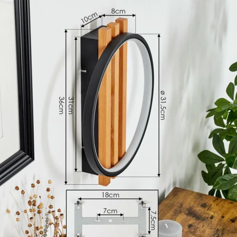 hofstein Applique murale Rodekro LED Écru, Noir, 1 lumière