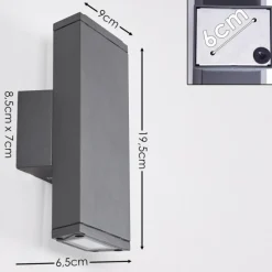 hofstein Applique murale Roseau LED Anthracite, 1 lumière