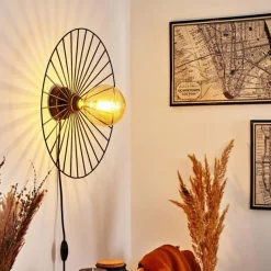 Lampes Industrielles-hofstein Applique murale Rossedalen Noir, 1 lumière