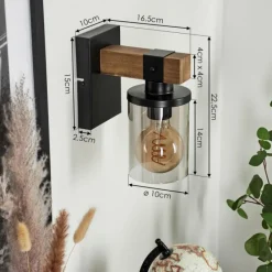 Suspension Verre Fumé-hofstein Applique murale Roxa Écru, Noir, 1 lumière