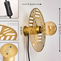 Lampes Dorées-hofstein Applique murale Ruanda Or, Laiton, 1 lumière