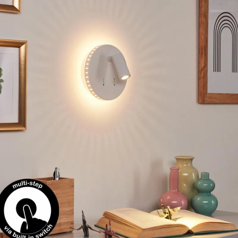 hofstein Applique murale Rukutu LED Blanc, 2 lumières* Appliques