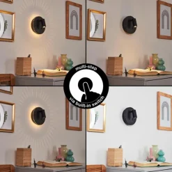 hofstein Applique murale Rukutu LED Noir, 2 lumières