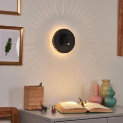 hofstein Applique murale Rukutu LED Noir, 2 lumières