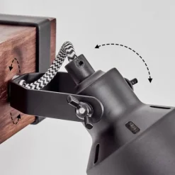 hofstein Applique murale Safari Brun foncé, Noir, 1 lumière