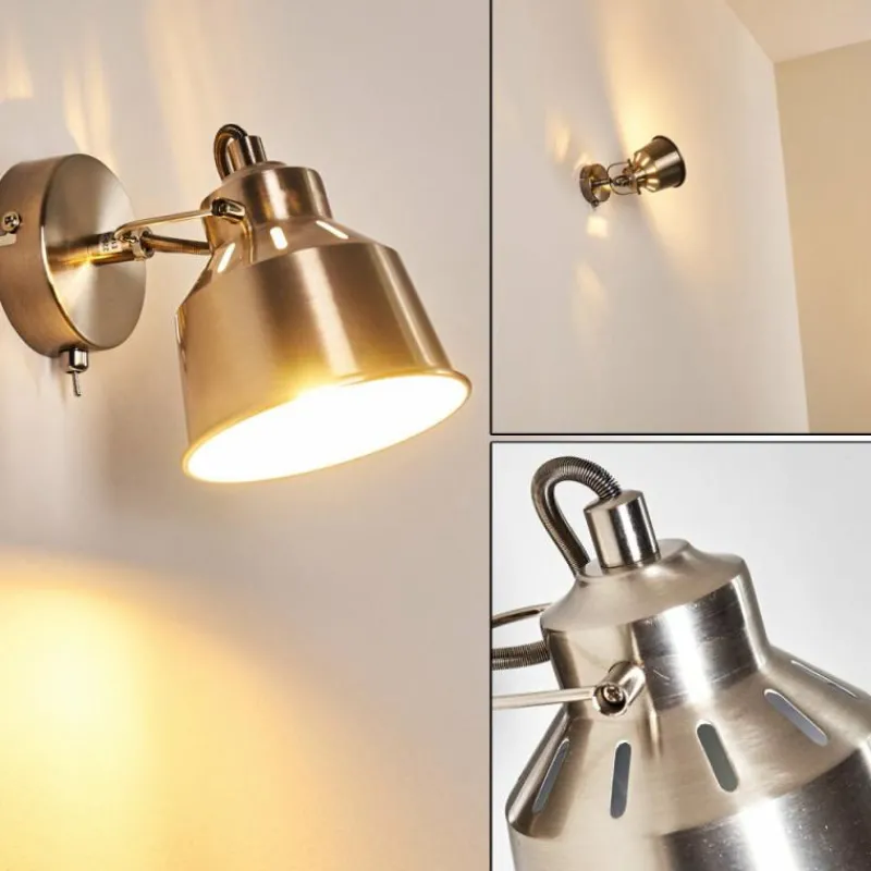 Lampes Industrielles-hofstein Applique murale Safari Chrome brossé, 1 lumière