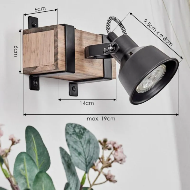 hofstein Applique murale Safari Écru, Noir, 1 lumière